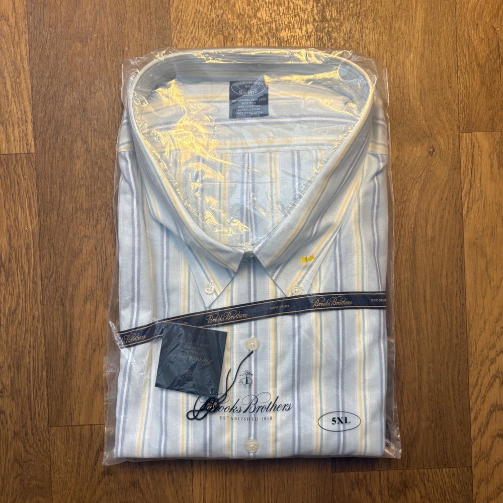 Vtg NOS Brooks Brothers Menswear 100% Cotton Striped Oxford Button Down Shirt